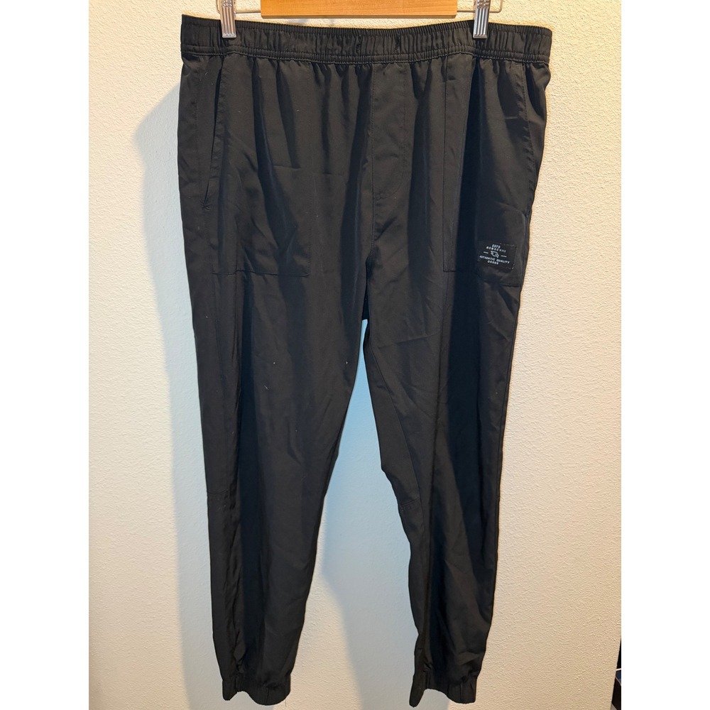 Tony Hawk Mens Black Lightweight Jogger Pants Elastic Waist Skate Style L